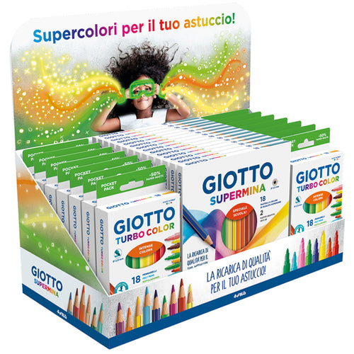 Expo Ast. 15Pz .Supermina + Ast. 14 Pz Turbo Color Giotto