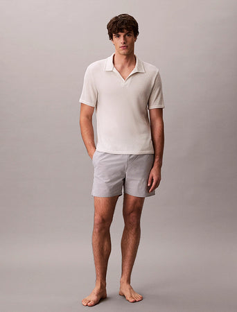 Boxer Mare Calvin Klein Uomo Rigato in Tessuto Seersucker con Cordoncino