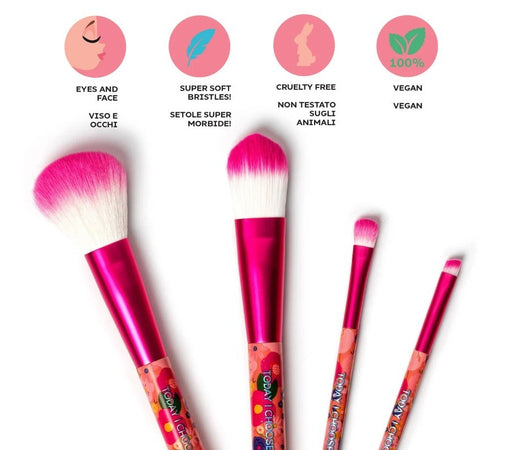 Legami, Set di 4 Pennelli per il Trucco, tema Flora