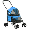 Passeggino Cani Pieghevole con Tettuccio Regolabile e Ruote Girevoli 82x47x97cm