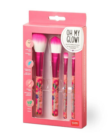 Legami, Set di 4 Pennelli per il Trucco, tema Flora