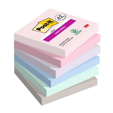 Valuepack 4+2 Post-It Super Sticky Soulful, 76X76 Mm, 90 Foglietti/Blocchetto