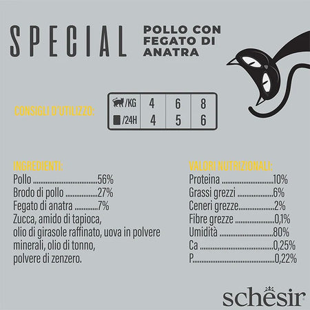 Schesir Special Mousse Exigent Pollo con Fegato di Anatra per Gatti adulti 70gr