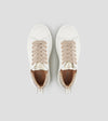 Alexander Smith Donna sneakers in pelle bianca e tallone beige con strass