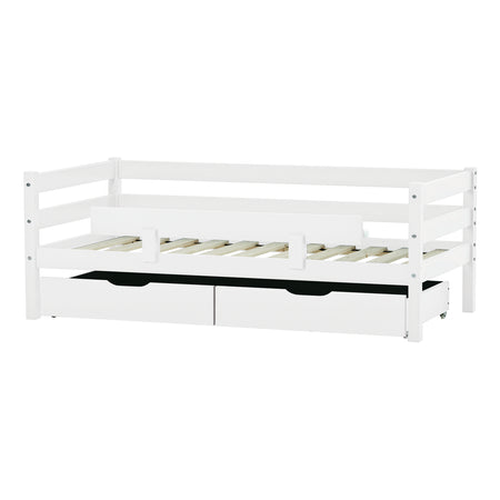 Letto junior ECO Comfort 70x160 con cassetti e sponda di sicurezza - Bianco