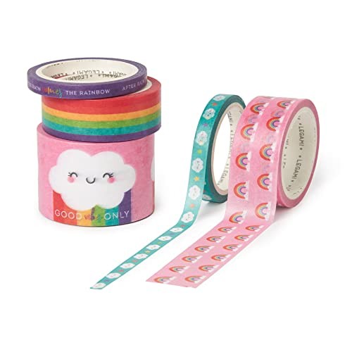 Legami, Set di 5 Nastri Adesivi di Carta, Tema Rainbow