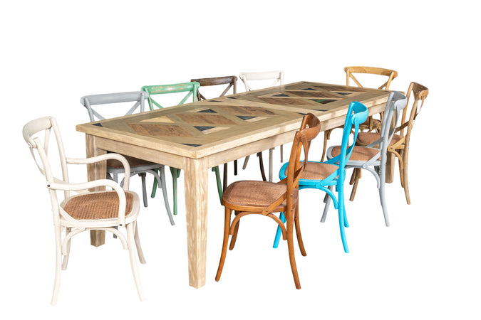 Biscottini Tavolo in legno massello rettangolare scrivania realizzato vecchio Offerta