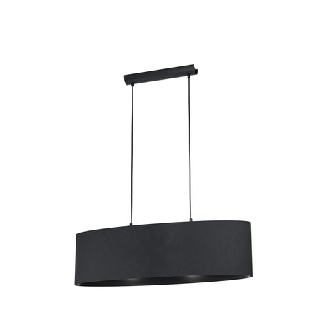 Lampadario Moderno Maserlo 1 2 Luci Acciaio Nero