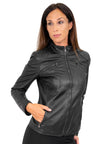 Michela - Giacca Donna Nera in vera pelle
