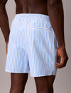 Boxer Mare Uomo Calvin Klein a Righe Corto con CK Monogram e Cordoncino Medio