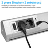 Lampada Sottopensile Cucina Guardaroba Officina Luce Led 2Prese 2USB 5ganci 52cm Alluminio