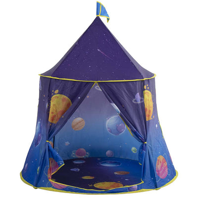 Tenda Gioco Bambini Casetta Blu Castello in Tessuto 120x116 cm Interno ed Esterno