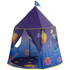 Tenda Gioco Bambini Casetta Blu Castello in Tessuto 120x116 cm Interno ed Esterno