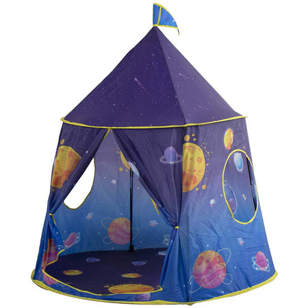 Tenda Gioco Bambini Casetta Blu Castello in Tessuto 120x116 cm Interno ed Esterno