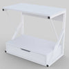 Scaffale Supporto Ufficio Porta Stampante con Cassetto Metallo e Legno Bianco 54cm