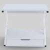 Scaffale Supporto Ufficio Porta Stampante con Cassetto Metallo e Legno Bianco 54cm
