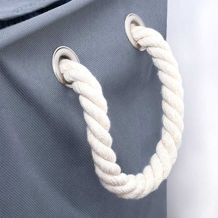 Porta Biancheria 3 Scomparti in tessuto Oxford 4 ruote Pieghevole 65x35x57cm Grigio
