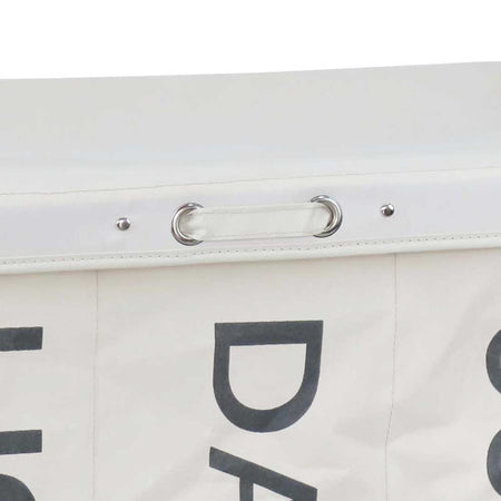 Porta Biancheria 3 Scomparti in tessuto Oxford 4 ruote Pieghevole 65x35x57cm Beige