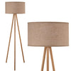 Piantana in Legno da Terra Paralume Design Moderno H150cm E27 Beige Naturale