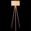 Piantana in Legno da Terra Paralume Design Moderno H150cm E27 Beige Naturale
