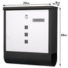 Cassetta Porta Posta Acciaio Verniciato Antiruggine 37x33.5x10 cm 2 Chiavi Bianco Nero