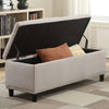 Cassapanca Pouf Contenitore Panca Moderna 121x42 H 43cm con Bottoni Beige