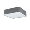 Plafoniera Contemporanea Pasteri Square 5 Luci Acciaio Bianco Diffusore Grigio