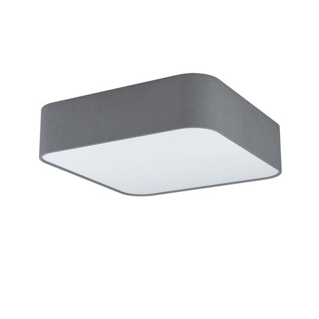 Plafoniera Contemporanea Pasteri Square 5 Luci Acciaio Bianco Diffusore Grigio