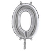Palloncino In Mylar H.36Cm Numero ''0'' Argento Big Party