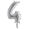 Palloncino In Mylar H.36Cm Numero ''4'' Argento Big Party