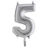 Palloncino In Mylar H.36Cm Numero ''5'' Argento Big Party