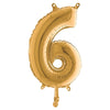 Palloncino In Mylar H.36Cm Numero ''6'' Oro Big Party