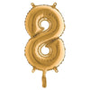 Palloncino In Mylar H.36Cm Numero ''8'' Oro Big Party