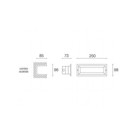 Segnapasso Esterno Moderno Mask Alluminio E Termoplastica Grigio Led 12W 4000K