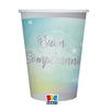 8 Bicchieri In Carta Cc.200 Buon Compleanno Soft Rainbow Big Party