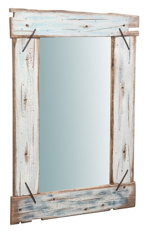 Biscottini Specchio da parete in legno massello L60xPR3,5xH90 cm. effetto antico dipinto