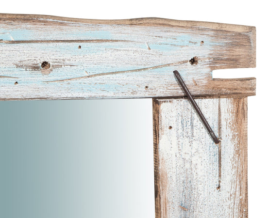 Biscottini Specchio da parete in legno massello L60xPR3,5xH90 cm. effetto antico dipinto