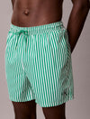 Boxer Mare Uomo Calvin Klein a Righe Corto con CK Monogram e Cordoncino Medio