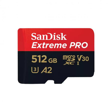 SanDisk Extreme PRO 512 GB MicroSDXC UHS-I Classe 10 (SanDisk Extreme Pro - Scheda di memoria flash [adattatore da microSDXC a SD in dotazione] - 512 GB - A2 / Video Class V30 / UHS-I U3 / Class10 - UHS-I microSDXC)