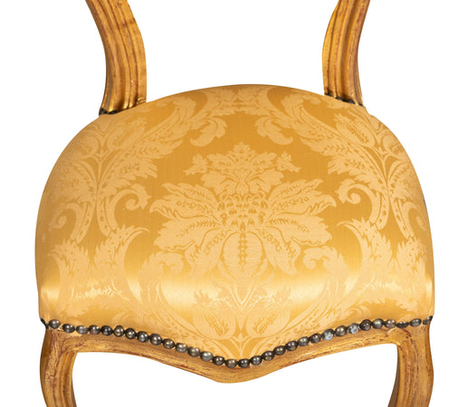 Biscottini Sedia Poltroncina Luigi XVI Legno Faggio Intagliato Foglia Oro Seduta Oro