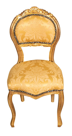 Biscottini Sedia Poltroncina Luigi XVI Legno Faggio Intagliato Foglia Oro Seduta Oro