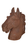 Biscottini Testa di cavallo in fusione di ghisa finitura ruggine naturale ornamentale