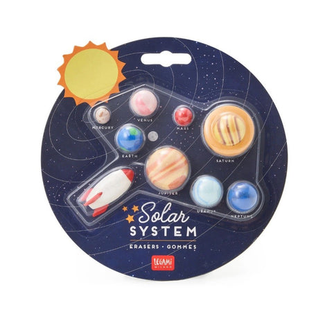 Legami, Solar System, Set di 9 Gomme a Forma di Razzo, Pianeti, Sole