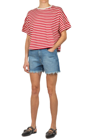 SOLOTRE Solotre - T-shirt - 450756 - Panna/Rosso da donna