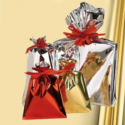25 Buste Regalo Ppl Metal Lucido 50X75Cm Oro Senza Patella Adesiva