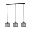Lampadario Contemporaneo Mantunalle 3 Luci Acciaio Nero