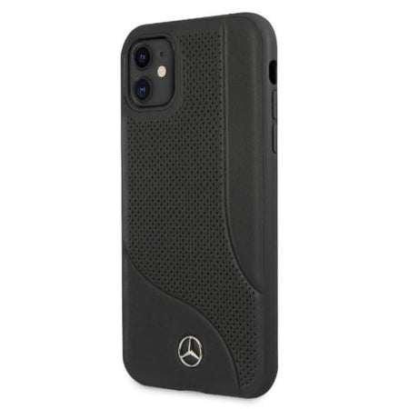 cover mercedes iphone 11 vera pelle nera