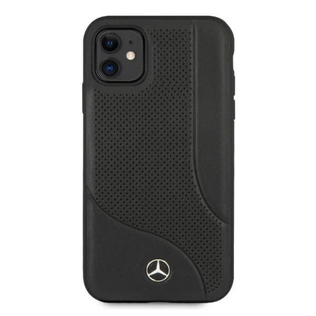 cover mercedes iphone 11 vera pelle nera