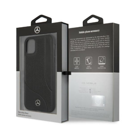 cover mercedes iphone 11 vera pelle nera