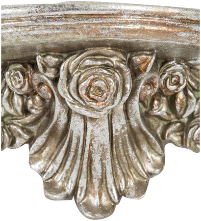 Biscottini Mensola in resina finitura argento anticato L43xPR14xH14 cm angelo stile barocco